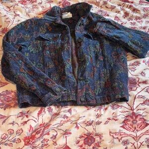 Vintage Floral Blue Women's Jacket